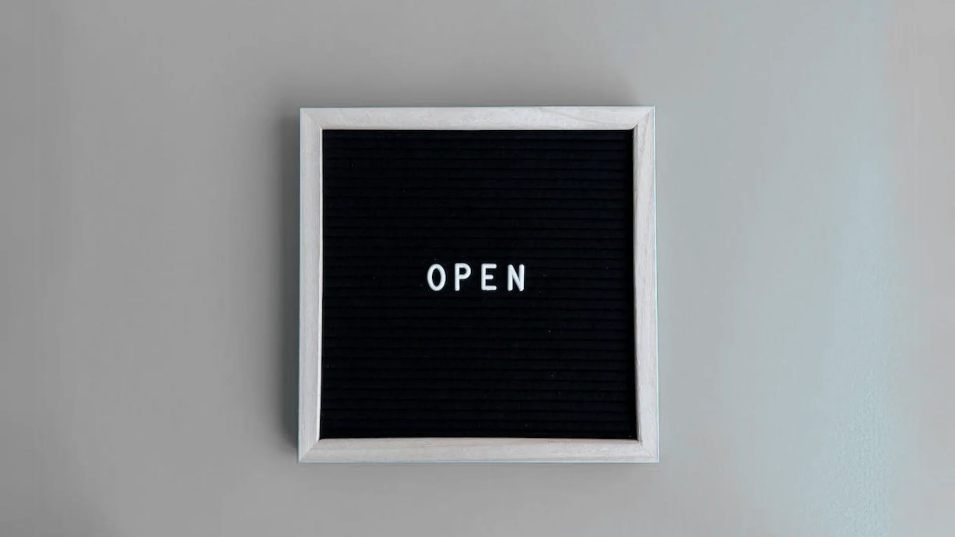 an open sign