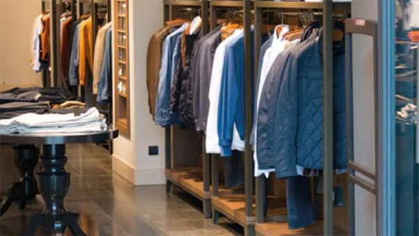 jackets and long sleeves being displayed in a store