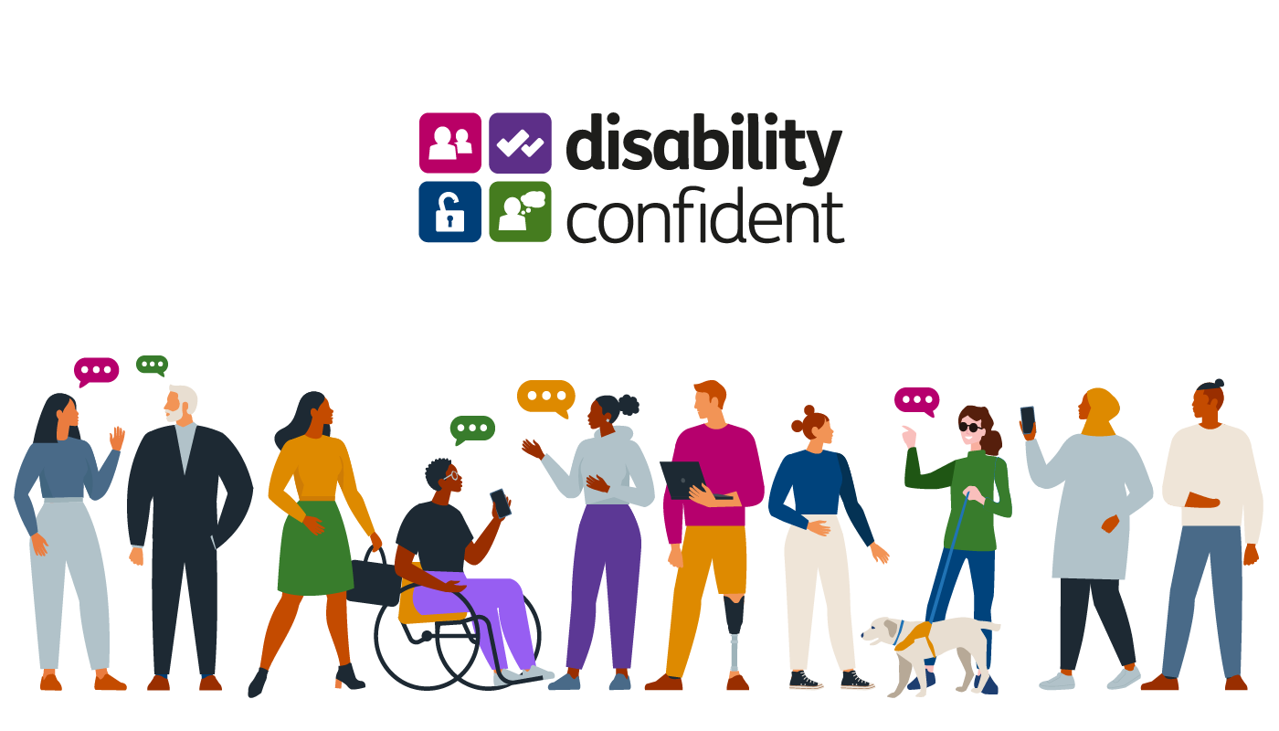 Diverse people representing disability confidence.